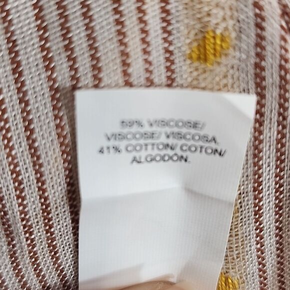 NWT Lucky Brand Embroidered V Neck Peasant Boho Bohemian Blouse Size Medium - Picture 10 of 10